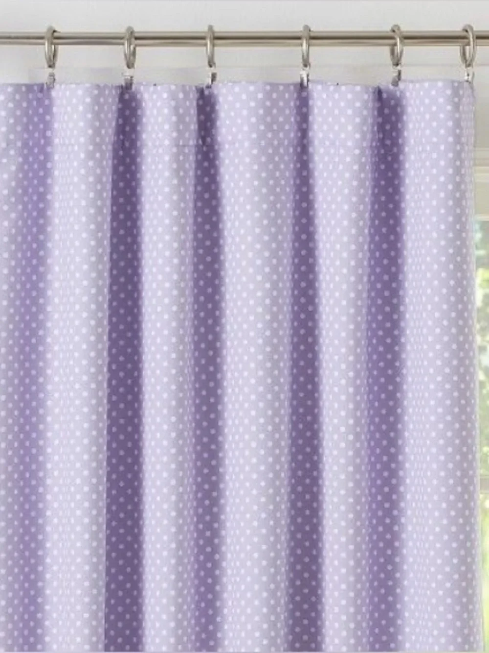 Pottery Barn Lavender Polka Dot Light Blocking Curtains Pair